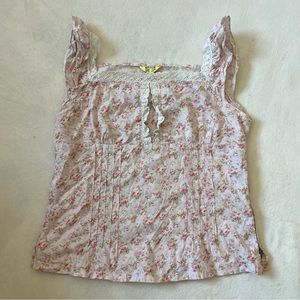 Vintage Floral Milkmaid Babydoll Top